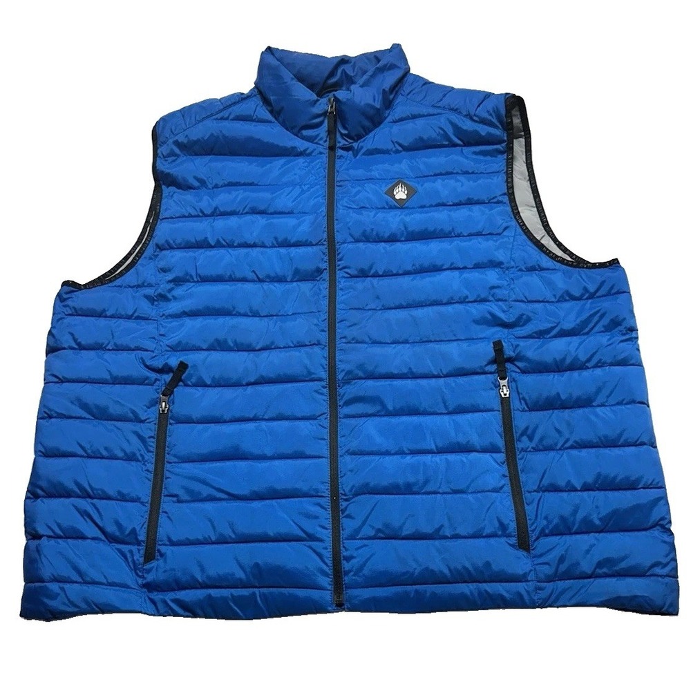 Alaskan Hardgear Vest Mens 3XL Blue Puffer Hiking Zip Duluth Trading Co Sm Stain